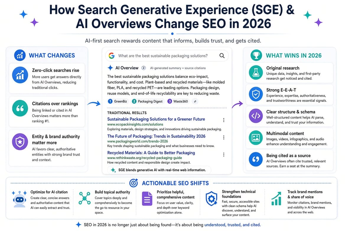 How Search Generative Experience (SGE) & AI Overviews Change SEO in 2026